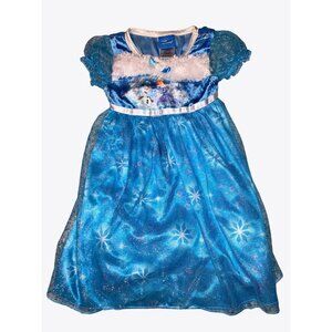 Frozen Elsa Olaf Nightgown Dress 12M Flame Resistant Blue Sparkle